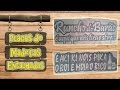 Placas entalhadas em madeira (Signs carved in wood)