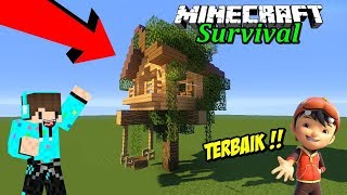 DIBANTU BOBOIBOY BIKIN RUMAH POHON RAKUN ! Minecraft Survival #33