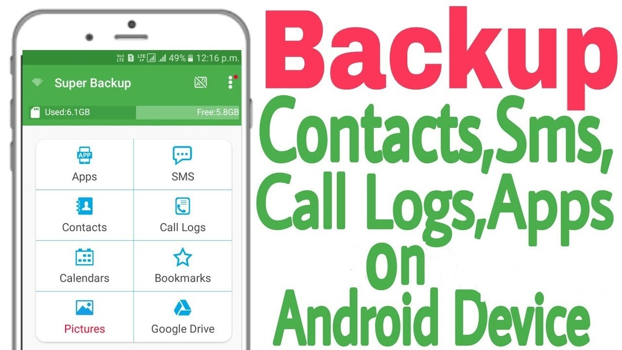 How To Take Backup Of Sms call Log apps contacts On Android Phone In Urdu Hindi YouTube