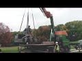 Old Flo sculpture by Henry Moore leaves the Yorkshire Sculpture Park. 26th September 2017