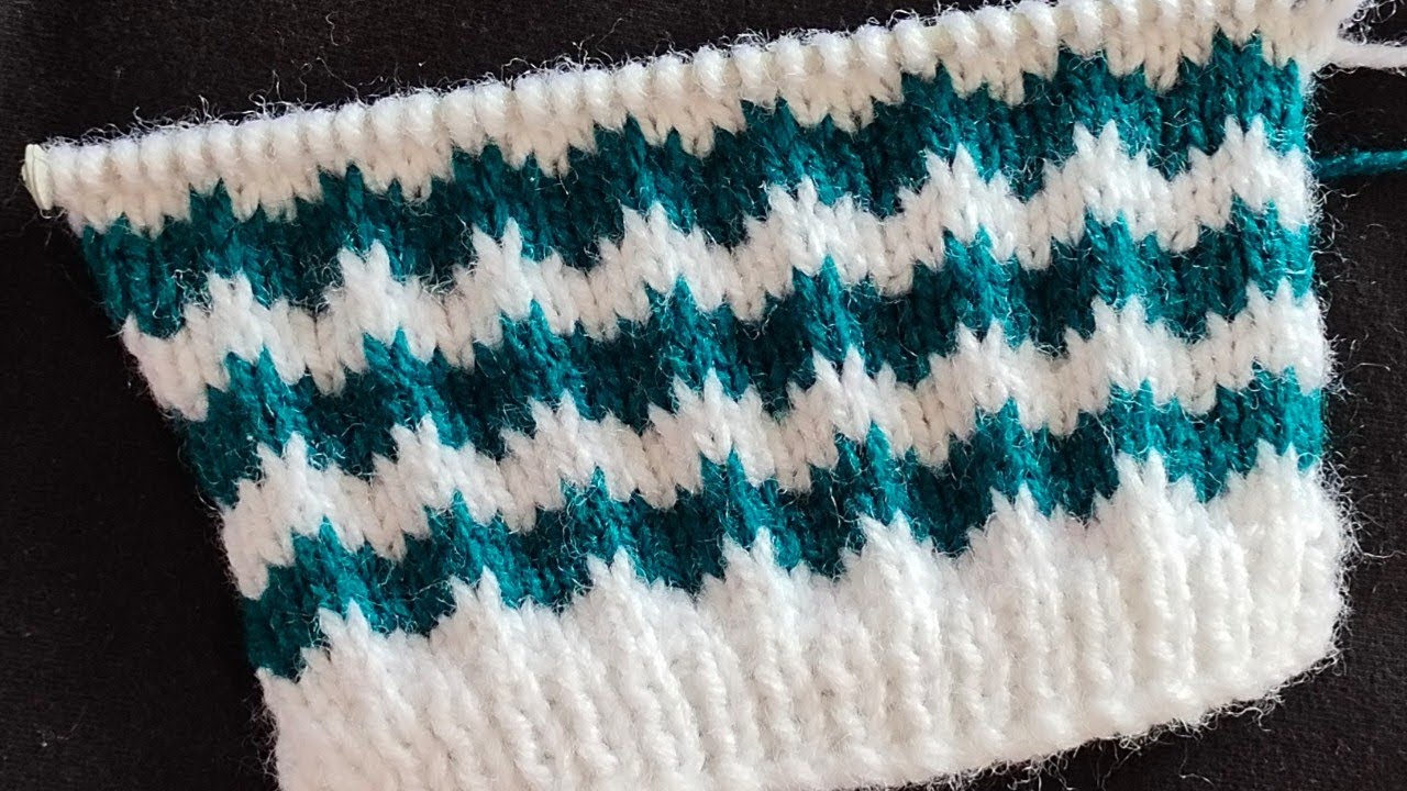 लहरिया स्वेटर डिजाइन/Baby Boy And Girl Cardigan Sweater Design/ दो रंग की आसान बुनाई