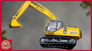 Backhoe Spill Oil  Excavator, Rollers, Crane Falling Into Water | BIBI TOYS