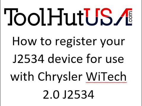 Registering your laptop for use with Chrysler Witech 2.0 J2534