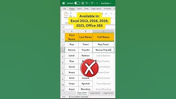 Add First & Last Name Automatically in Excel | Flash Fill Shortcut (Ctrl + E) | Excel Tips