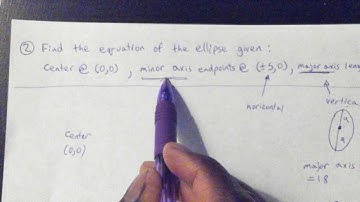 How to find the equation of an ellipse Part 2