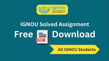 IGNOU Solved Assignment PDF Free Download l IGNOU Assignment Answer Kaise Download kare l IGNOU NEWS