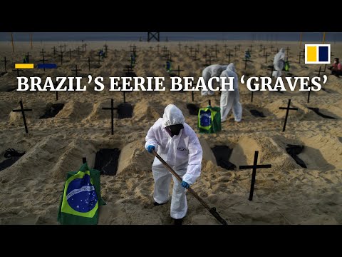 Coronavirus: In Brazil, beach ‘graves’ created to protest the government’s pandemic response