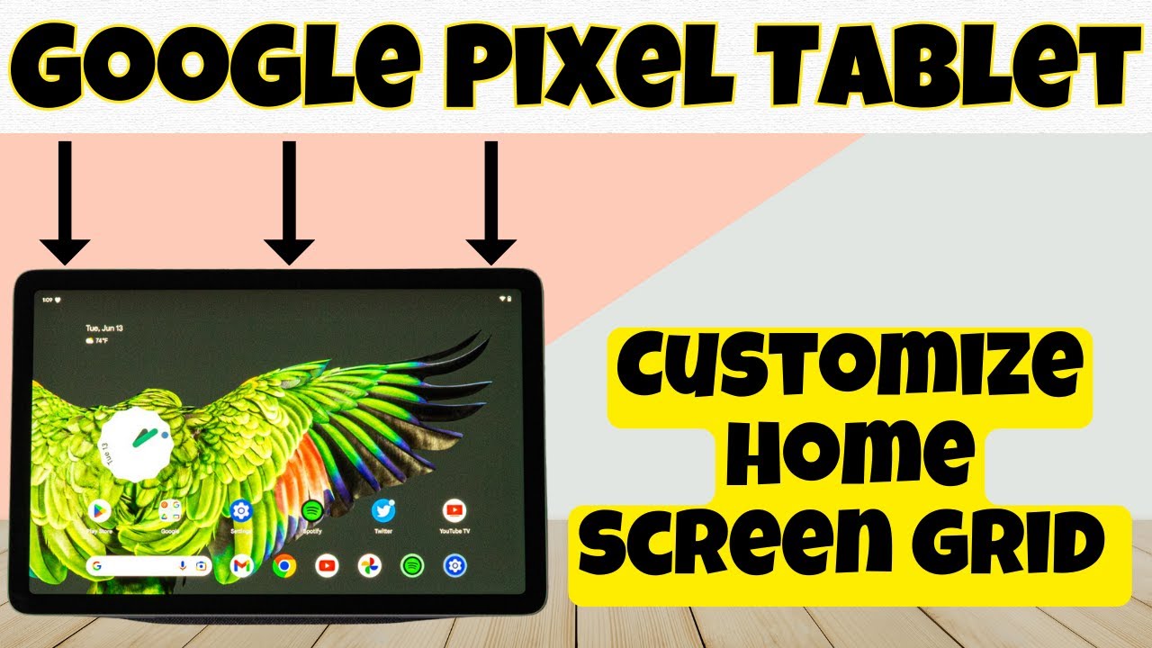 Customize home screen grid Google Pixel Tablet || How to use custom ...