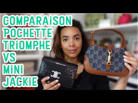 POCHETTE À CHAÎNE CUIR TRIOMPHE VEAU LISSE - NOIR