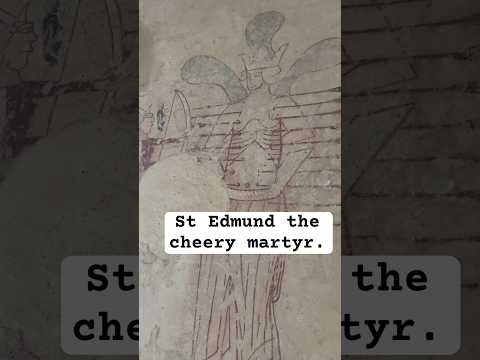 Medieval wallpaintings at Stoke Dry in Rutland, including a cheery St Edmund.