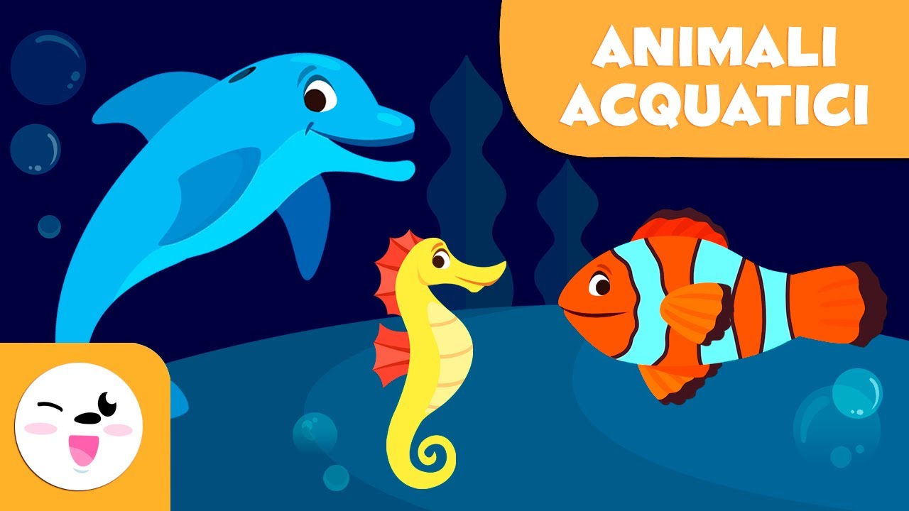 Animali acquatici per bambini - Vocabolario per bambini 