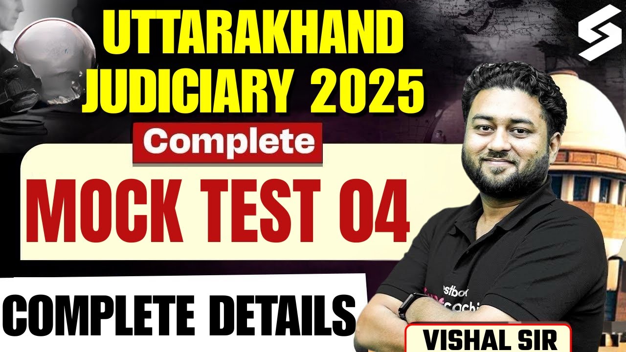 Mock Test For Uttarakhand Judiciary 2025 Exam | UK Judiciary Exam 2025 | Part 04 | By Vishal Sir