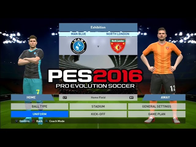 PES 2016 Manchester City (Man Blue) Vs Arsenal FC (North London) 