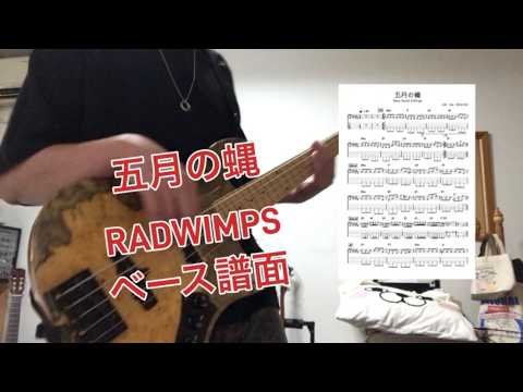 #五月の蝿　RADWIMPS　ベース演奏。譜面あります。