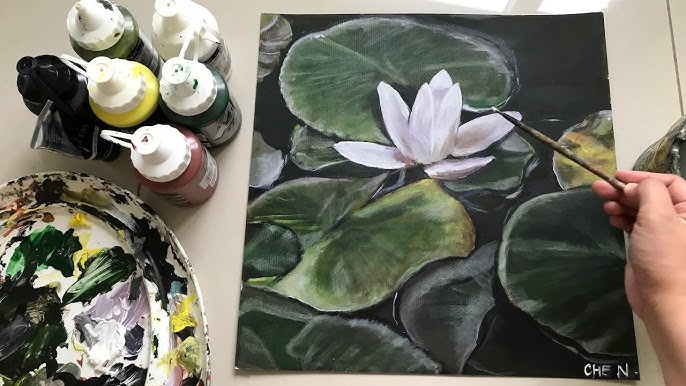 I love flowers and sometimes I try to paint them, painted some water lily!  Hope you like it! 💮 Acrylic paints on art paper, A4 size! : r/wildart