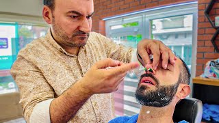 Turkish Master Barber: Energy 110%! - Shave/Wax/Massage/Neck Crack [ASMR] - Istanbul 🇹🇷