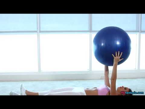 Girls Yoga ball workout