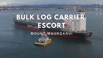 Conti Lines CL KIZUNA Bulk Log Carrier escorted into Port of Tauranga, New Zealand.