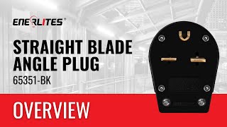 ENERLITES Straight Blade Angle Plug | 65351-BK