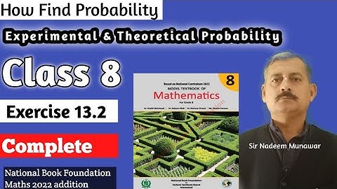 Class 8 Exercise 13.2 NBF Maths Ex 13.2  | probability| Experimental probability in Urdu Hindi