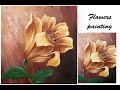 How to paint a Flower on canvas/ Demo /Acrylic Technique on canvas by Julia Kotenko