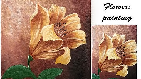 How to paint a Flower on canvas/ Demo /Acrylic Technique on canvas by Julia Kotenko