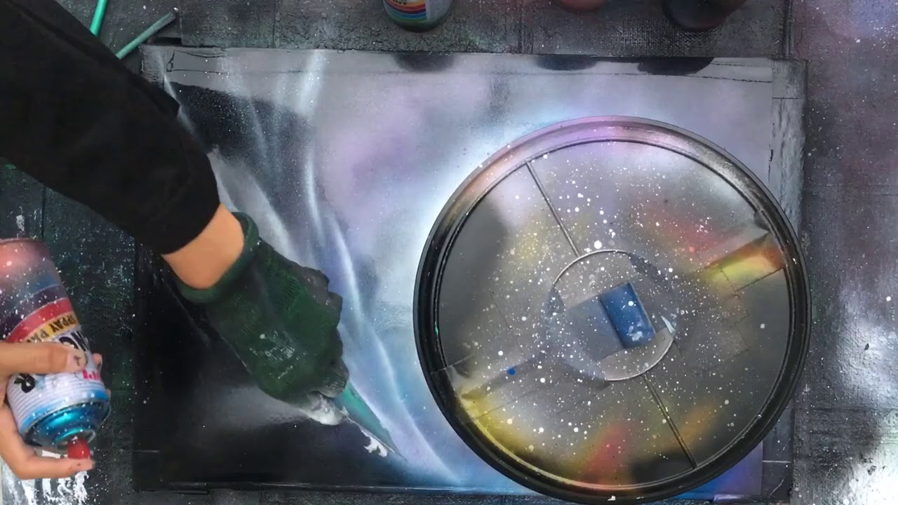 spray paint art Super Challenge "Tesla YouTube