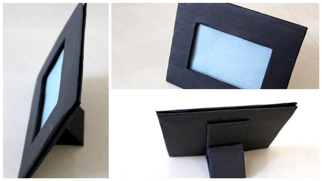 How to make photo frame stand/DIY Photo frame with stand using  Cardboard/photo frame making at home 