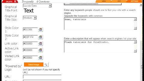 Sitestudio Editing page settings