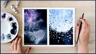 Easy Rainy Days Watercolor Painting Ideas Step by Step