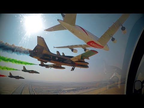 Airbus A380 & Boeing 777 Formation Flight with Al Fursan | Dubai Airshow 2017 | Emirates Airline