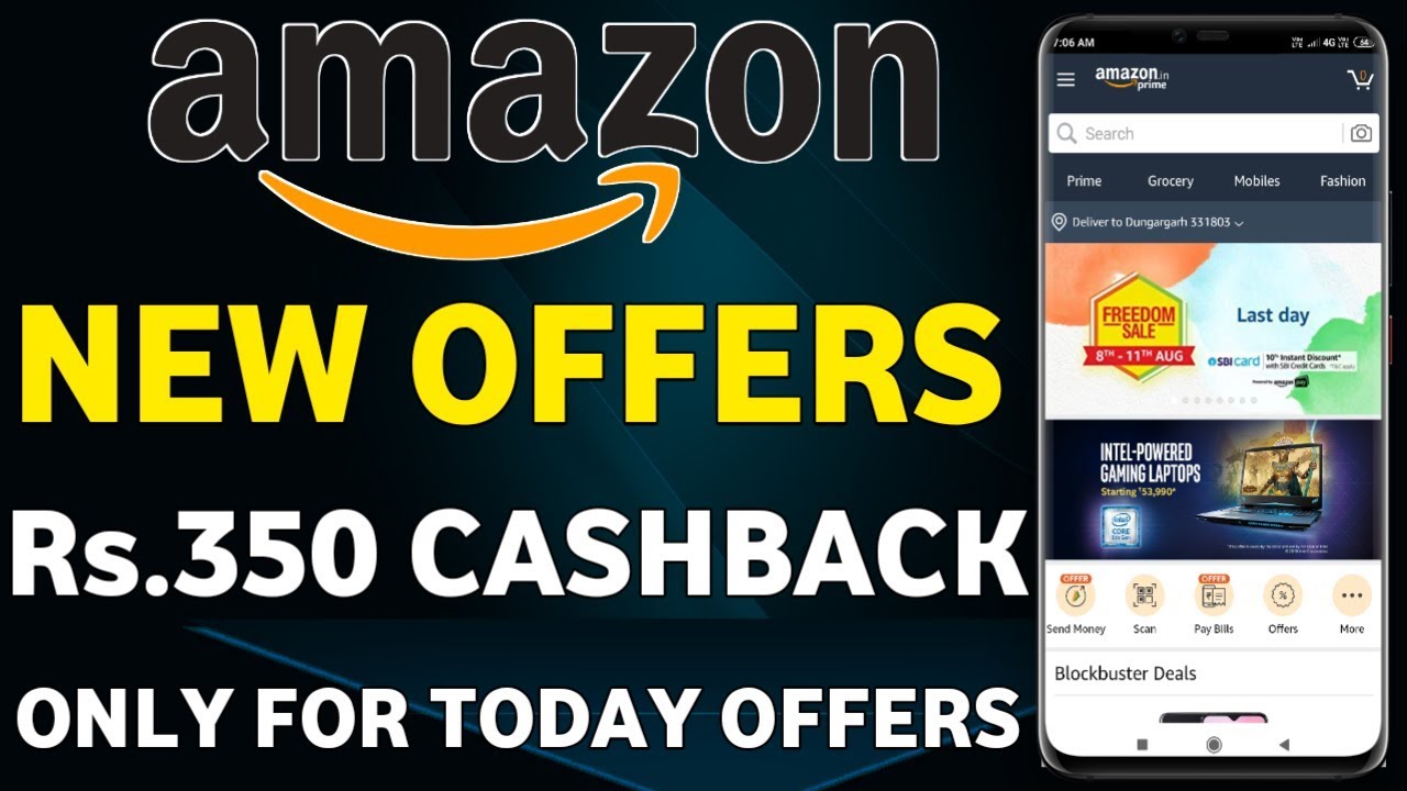 Amazon New Offers Rs.350 Cashback On Gift Card|Amazon New Offer Rs.350 Cash back