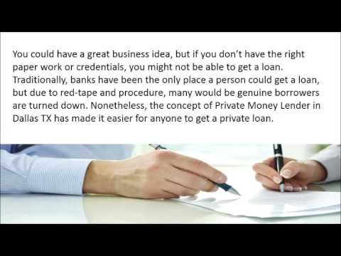 How To Get A Loan Throgh A Private Money Lender In Dallas, TX