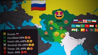 Relations between countries in south and central  Asia and the Caucase 2022 (New Data)