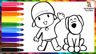 Desenhar E colorir Pocoyo E Loula  Desenhos Para Crianças