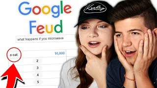 MICROWAVING A CAT?... (Google Feud with Keeley my sister!)