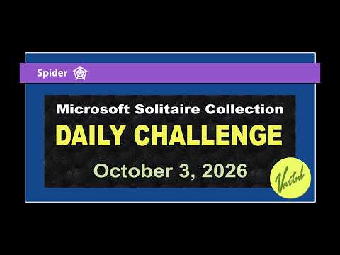 Microsoft Solitaire Collection | Daily Challenge October 3, 2026 | Spider Hard Score Challenge