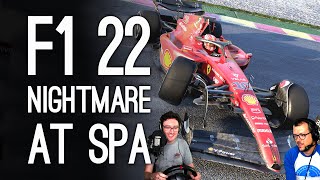 F1 22 Mike's Driving Academy | Nightmare at Spa! | Luke Drives With No Assists