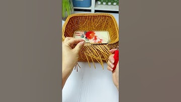 How to weave rattan basket with handle  #diy #rattan #crochet #handmadetoran #handmade #handweaving