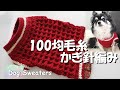 【かぎ針犬用セーター】意外と簡単ワッフル編みで可愛い犬用セーターを100均毛糸Ruheルーエで編んでみました