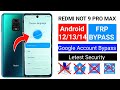 Redmi Note 9 Pro FRP Bypass | MIUI 12/13/14 | Redmi Note 9 Pro Google Account Bypass Without Pc Work