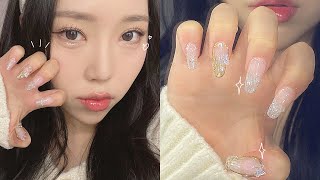 douyin inspired gel nail extensions at home! ♡‧₊˚ nail therapy ep.9