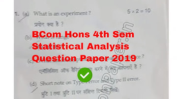 2019 Mdu BCom Hons 4th Sem Statistical Analysis Question Paper