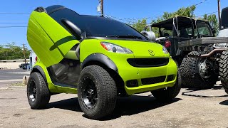 AT Overland's lifted Smart Car with Lambo Doors