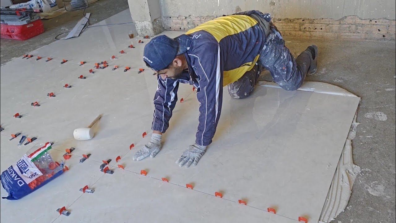 احسن طريقه تركيب الزليج حجم 120 / 120 بطريقة صحيحة