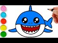 Bolalar uchun akula chizish / Рисование малыш Акула для детей / Drawing Baby Shark for kids