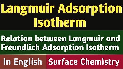 Langmuir Adsorption Isotherm..@G.T.ScienceTutorial