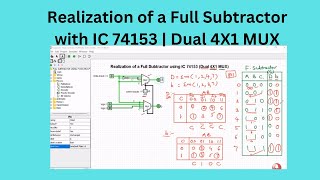 Logisim Simulation _15 | Realization of a Full Subtractor with IC 74153 | Dual 4X1 MUX | తెలుగు