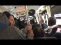 Crowded Metro Bus Ride during rain in Los Angeles