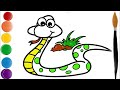 How to draw a snake for children step by step easy drawing